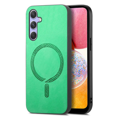 Solid Color Retro Magsafe PU Back Cover Phone Case, For Samsung Galaxy A14