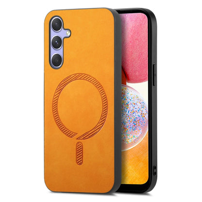 Solid Color Retro Magsafe PU Back Cover Phone Case, For Samsung Galaxy A14