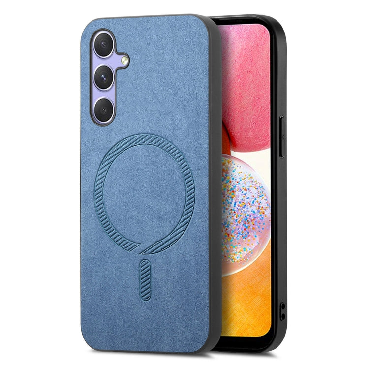 Solid Color Retro Magsafe PU Back Cover Phone Case, For Samsung Galaxy A14