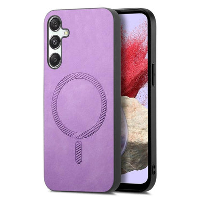 Solid Color Retro Magsafe PU Back Cover Phone Case, For Samsung Galaxy A16, For Samsung Galaxy M34 / F34 5G, For Samsung Galaxy M54 / F54 5G