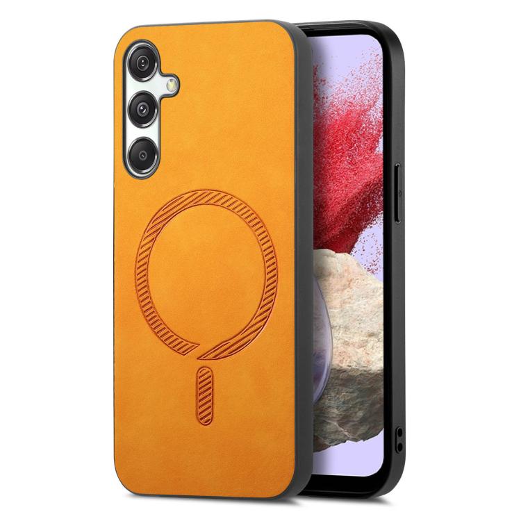 Solid Color Retro Magsafe PU Back Cover Phone Case, For Samsung Galaxy A16, For Samsung Galaxy M34 / F34 5G, For Samsung Galaxy M54 / F54 5G