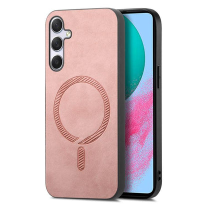 Solid Color Retro Magsafe PU Back Cover Phone Case, For Samsung Galaxy A16, For Samsung Galaxy M34 / F34 5G, For Samsung Galaxy M54 / F54 5G