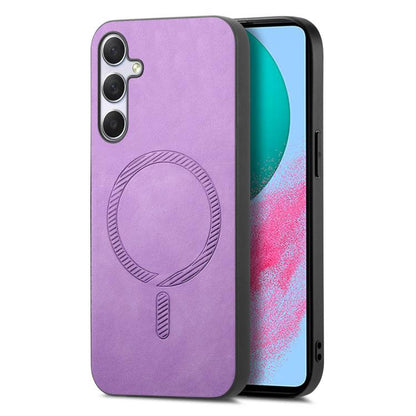 Solid Color Retro Magsafe PU Back Cover Phone Case, For Samsung Galaxy A16, For Samsung Galaxy M34 / F34 5G, For Samsung Galaxy M54 / F54 5G