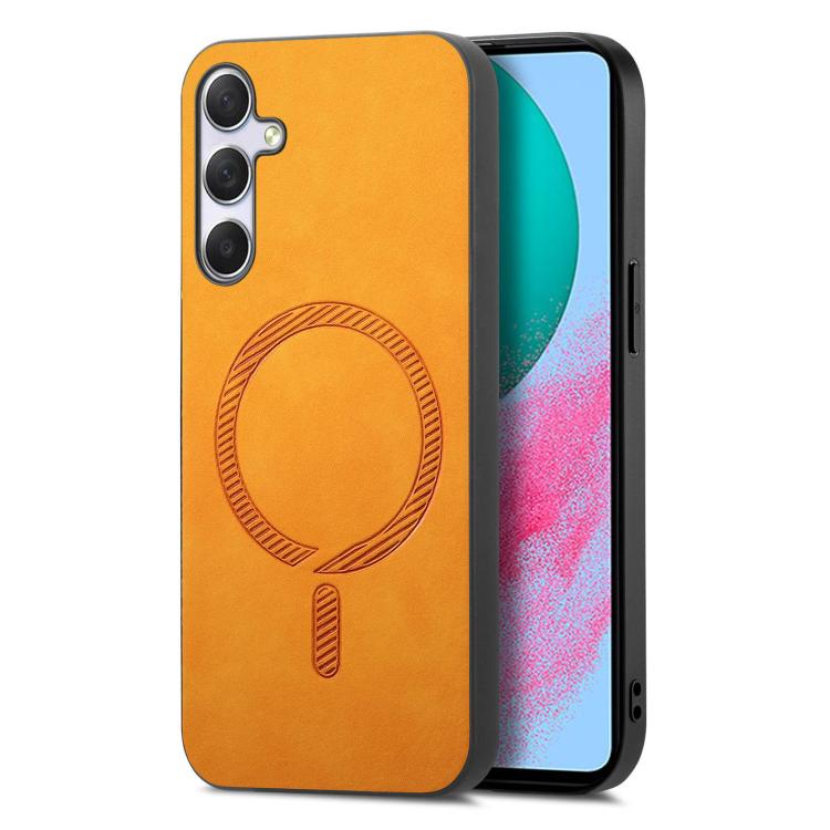 Solid Color Retro Magsafe PU Back Cover Phone Case, For Samsung Galaxy A16, For Samsung Galaxy M34 / F34 5G, For Samsung Galaxy M54 / F54 5G