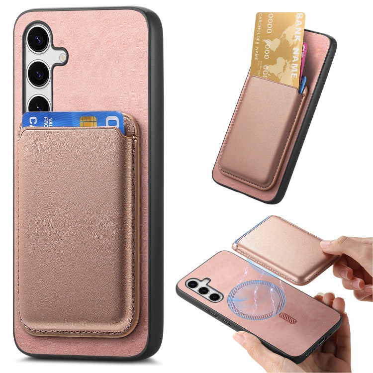 Retro Magsafe Card Bag PU Back Cover Phone Case, For Samsung Galaxy S24+ 5G, For Samsung Galaxy S24 5G, For Samsung Galaxy A05