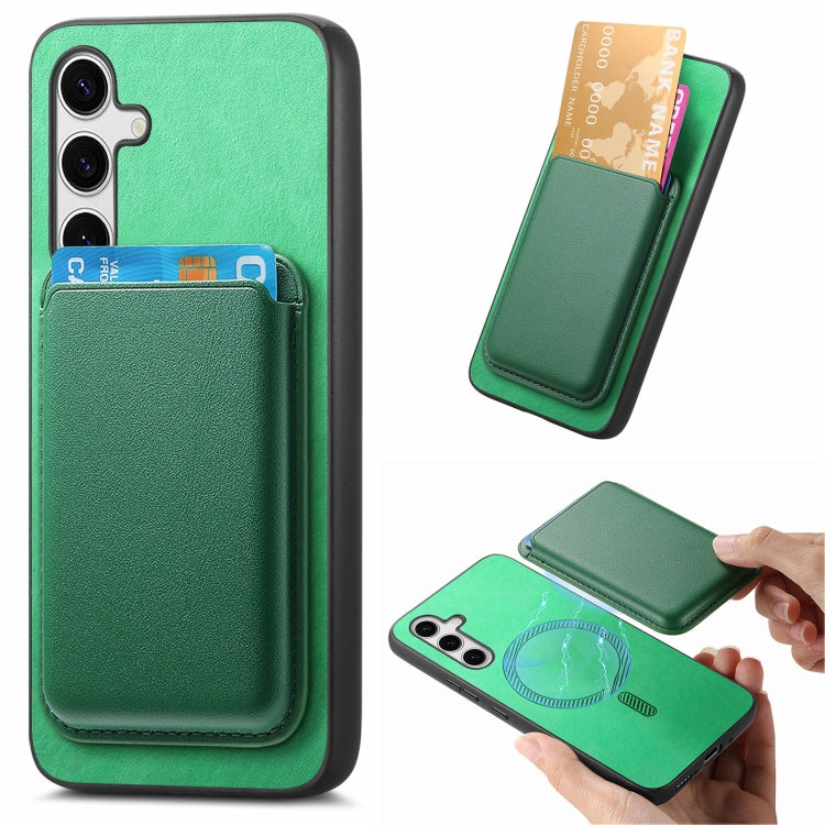 Retro Magsafe Card Bag PU Back Cover Phone Case, For Samsung Galaxy S24+ 5G, For Samsung Galaxy S24 5G, For Samsung Galaxy A05