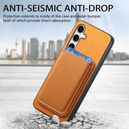 Retro Magsafe Card Bag PU Back Cover Phone Case, For Samsung Galaxy S24+ 5G, For Samsung Galaxy S24 5G, For Samsung Galaxy A05