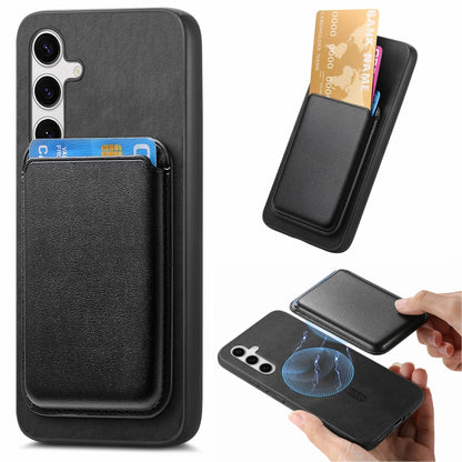 Retro Magsafe Card Bag PU Back Cover Phone Case, For Samsung Galaxy S24+ 5G, For Samsung Galaxy S24 5G, For Samsung Galaxy A05