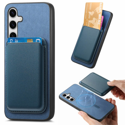 Retro Magsafe Card Bag PU Back Cover Phone Case, For Samsung Galaxy S24+ 5G, For Samsung Galaxy S24 5G, For Samsung Galaxy A05