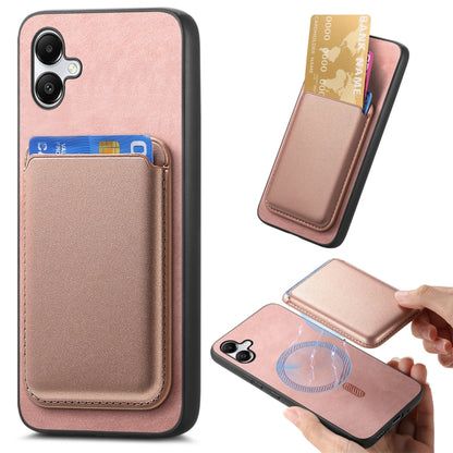 Retro Magsafe Card Bag PU Back Cover Phone Case, For Samsung Galaxy A05, For Samsung Galaxy A05S, For Samsung Galaxy A25