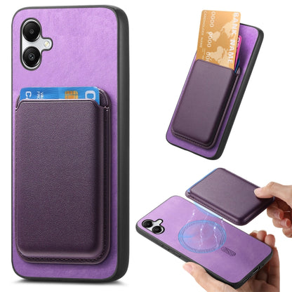 Retro Magsafe Card Bag PU Back Cover Phone Case, For Samsung Galaxy A05, For Samsung Galaxy A05S, For Samsung Galaxy A25