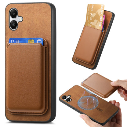 Retro Magsafe Card Bag PU Back Cover Phone Case, For Samsung Galaxy A05, For Samsung Galaxy A05S, For Samsung Galaxy A25