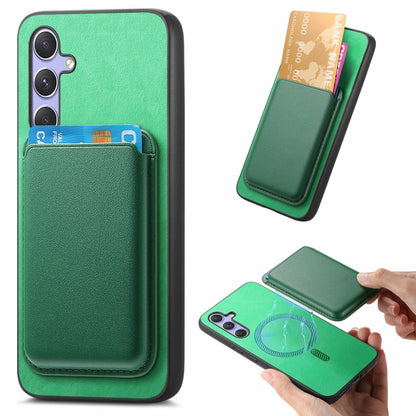 Retro Magsafe Card Bag PU Back Cover Phone Case, For Samsung Galaxy M54/F54 5G, For Samsung Galaxy A24, For Samsung Galaxy A14