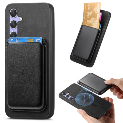 Retro Magsafe Card Bag PU Back Cover Phone Case, For Samsung Galaxy A55, For Samsung Galaxy A35, For Samsung Galaxy S24 Ultra 5G
