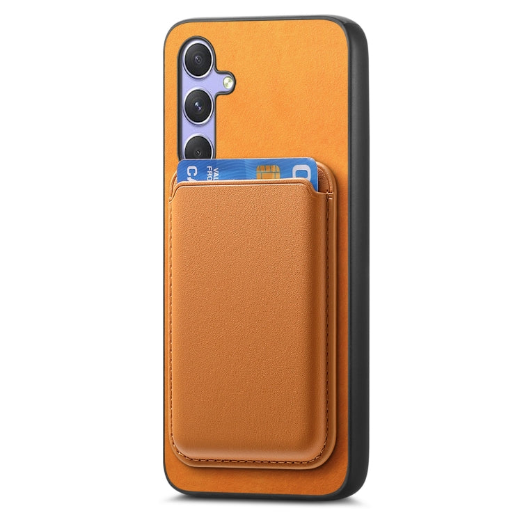 Retro Magsafe Card Bag PU Back Cover Phone Case, For Samsung Galaxy A55, For Samsung Galaxy A35, For Samsung Galaxy S24 Ultra 5G