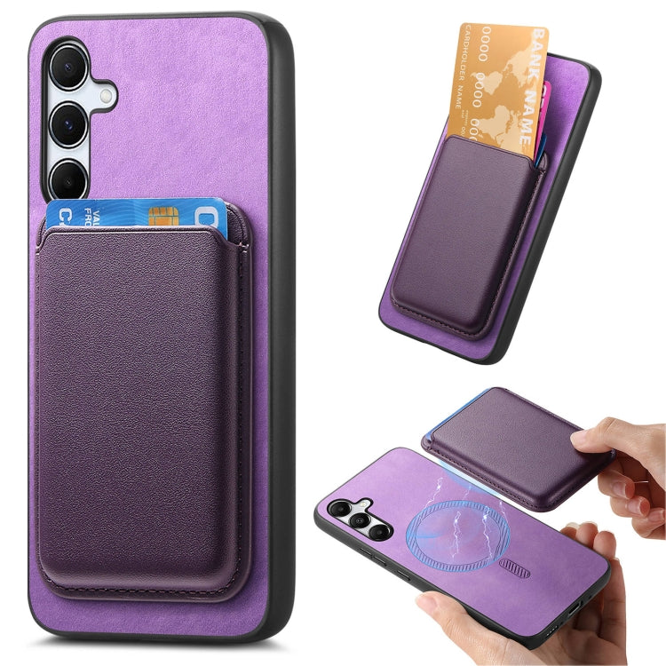 Retro Magsafe Card Bag PU Back Cover Phone Case, For Samsung Galaxy M54/F54 5G, For Samsung Galaxy A24, For Samsung Galaxy A14