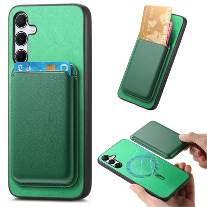 Retro Magsafe Card Bag PU Back Cover Phone Case, For Samsung Galaxy M54/F54 5G, For Samsung Galaxy A24, For Samsung Galaxy A14