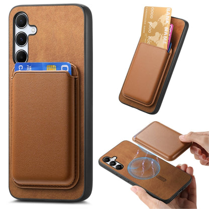 Retro Magsafe Card Bag PU Back Cover Phone Case, For Samsung Galaxy M54/F54 5G, For Samsung Galaxy A24, For Samsung Galaxy A14
