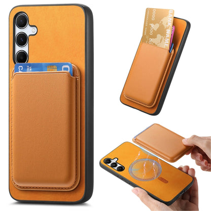 Retro Magsafe Card Bag PU Back Cover Phone Case, For Samsung Galaxy M54/F54 5G, For Samsung Galaxy A24, For Samsung Galaxy A14