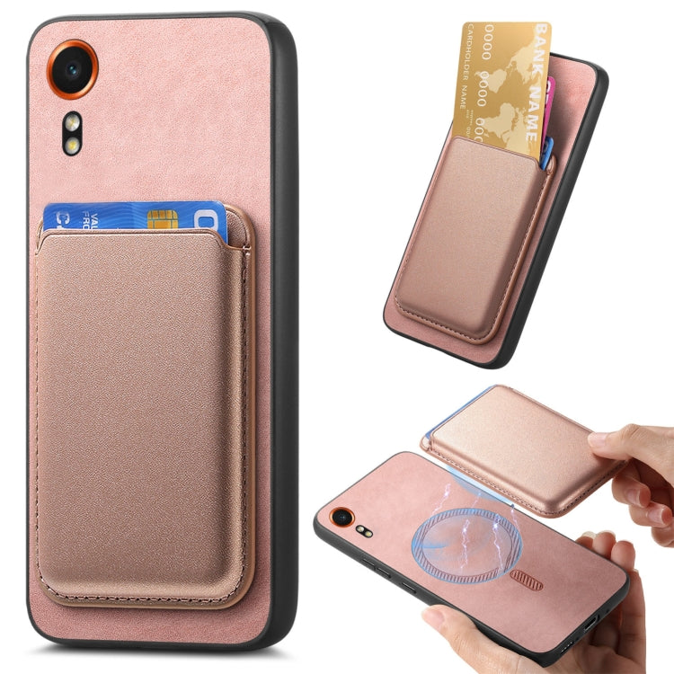 Retro Magsafe Card Bag PU Back Cover Phone Case, For Samsung Galaxy Xcover 7, For Samsung Galaxy A55, For Samsung Galaxy A35