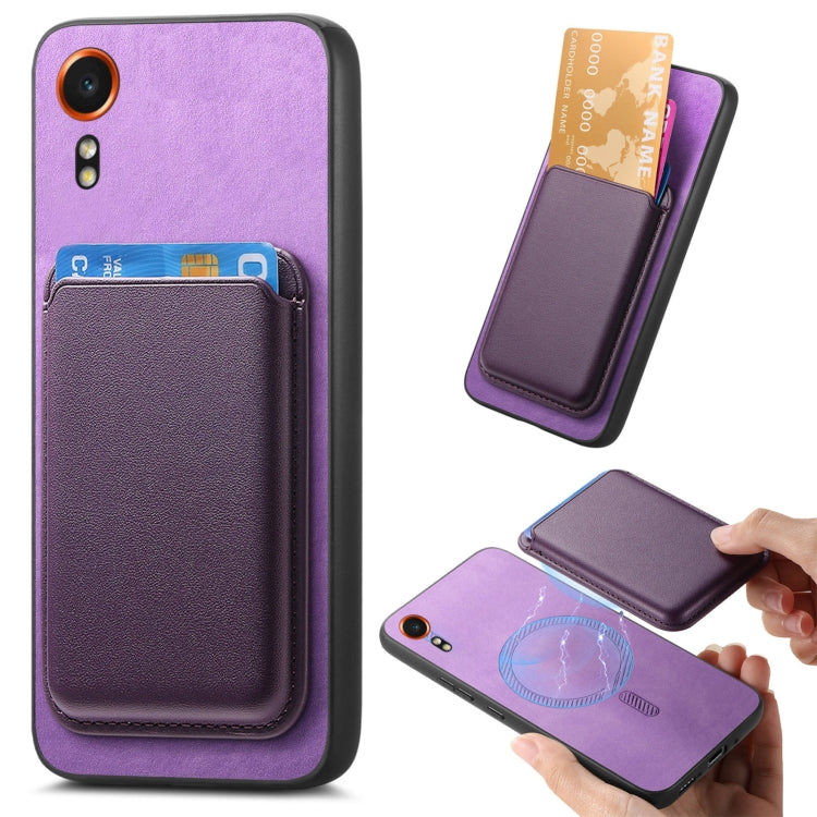 Retro Magsafe Card Bag PU Back Cover Phone Case, For Samsung Galaxy Xcover 7, For Samsung Galaxy A55, For Samsung Galaxy A35