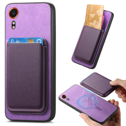 Retro Magsafe Card Bag PU Back Cover Phone Case, For Samsung Galaxy Xcover 7, For Samsung Galaxy A55, For Samsung Galaxy A35
