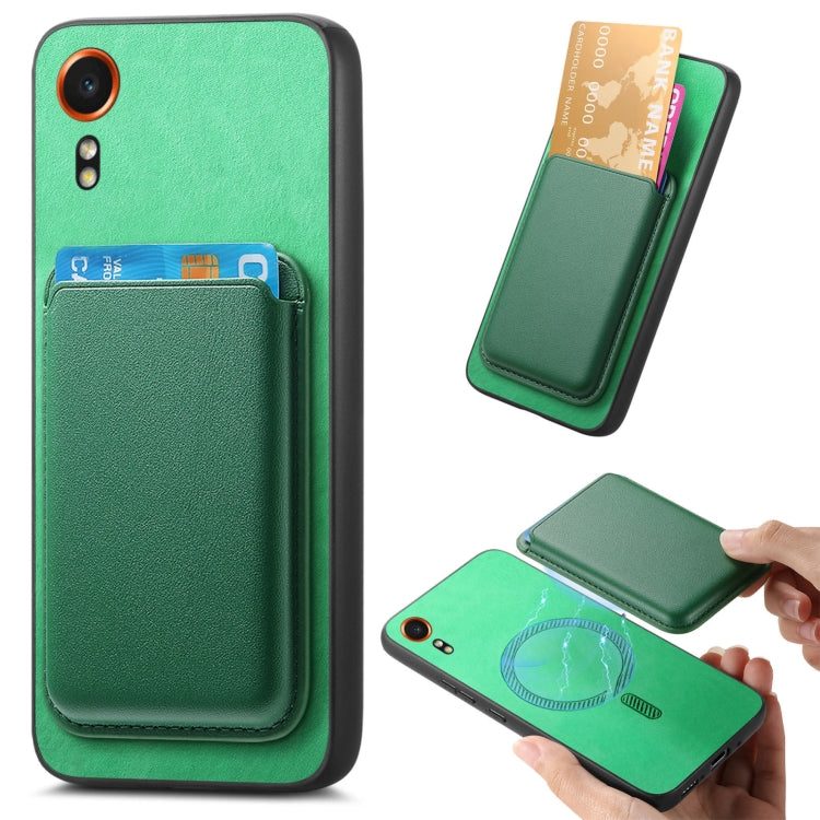 Retro Magsafe Card Bag PU Back Cover Phone Case, For Samsung Galaxy Xcover 7, For Samsung Galaxy A55, For Samsung Galaxy A35