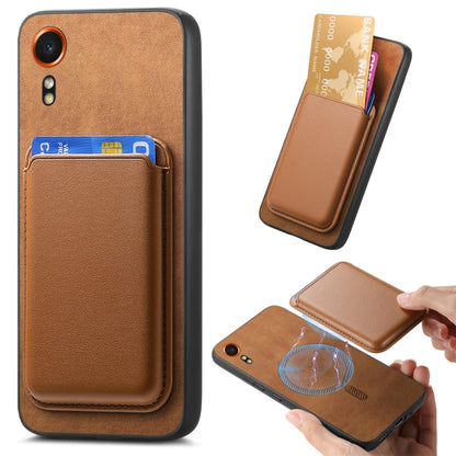 Retro Magsafe Card Bag PU Back Cover Phone Case, For Samsung Galaxy Xcover 7, For Samsung Galaxy A55, For Samsung Galaxy A35