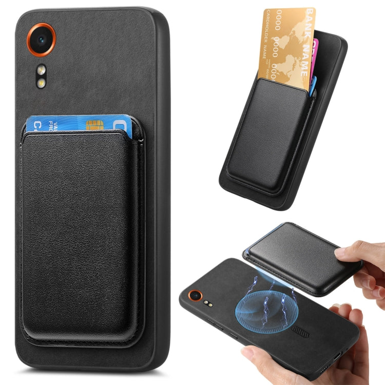 Retro Magsafe Card Bag PU Back Cover Phone Case, For Samsung Galaxy Xcover 7, For Samsung Galaxy A55, For Samsung Galaxy A35