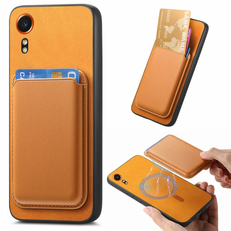 Retro Magsafe Card Bag PU Back Cover Phone Case, For Samsung Galaxy Xcover 7, For Samsung Galaxy A55, For Samsung Galaxy A35