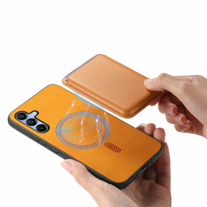Retro Magsafe Card Bag PU Back Cover Phone Case, For Samsung Galaxy A16, For Samsung Galaxy A15, For Samsung Galaxy M34/F34 5G