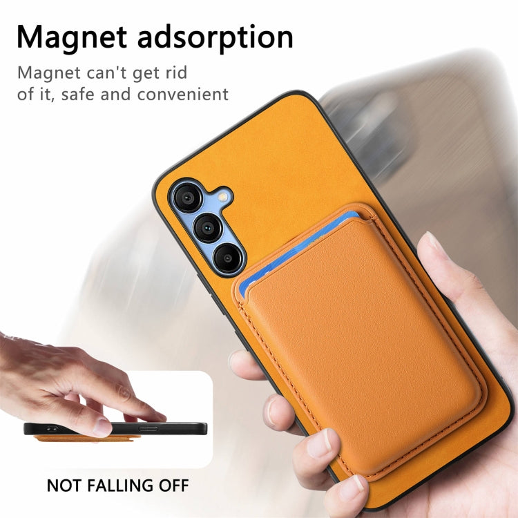 Retro Magsafe Card Bag PU Back Cover Phone Case, For Samsung Galaxy A16, For Samsung Galaxy A15, For Samsung Galaxy M34/F34 5G