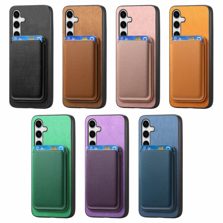 Retro Magsafe Card Bag PU Back Cover Phone Case, For Samsung Galaxy A16, For Samsung Galaxy A15, For Samsung Galaxy M34/F34 5G