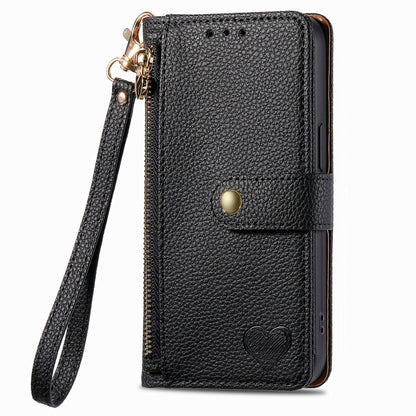 Love Zipper Lanyard Leather Phone Case, For Samsung Galaxy C55, For Samsung Galaxy M55