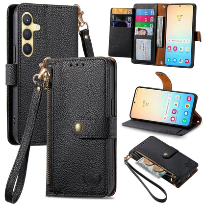 Love Zipper Lanyard Leather Phone Case, For Samsung Galaxy S25 Edge 5G, For Samsung Galaxy A36 5G, For Samsung Galaxy S25 5G, For Samsung Galaxy S25+ 5G