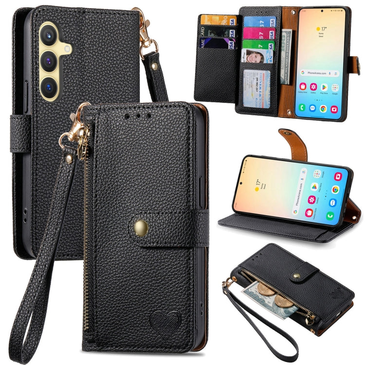 Love Zipper Lanyard Leather Phone Case, For Samsung Galaxy S25 Edge 5G, For Samsung Galaxy A36 5G, For Samsung Galaxy S25 5G, For Samsung Galaxy S25+ 5G
