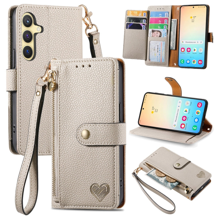 Love Zipper Lanyard Leather Phone Case, For Samsung Galaxy A36 5G, For Samsung Galaxy S25 5G, For Samsung Galaxy S25+ 5G, For Samsung Galaxy S25 Ultra 5G