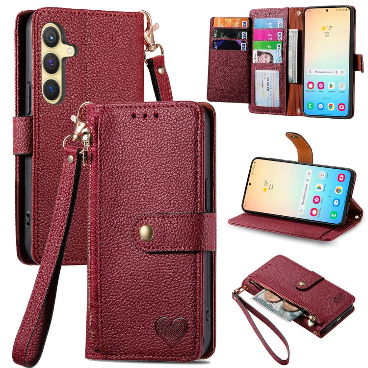 Love Zipper Lanyard Leather Phone Case, For Samsung Galaxy A36 5G, For Samsung Galaxy S25 5G, For Samsung Galaxy S25+ 5G, For Samsung Galaxy S25 Ultra 5G