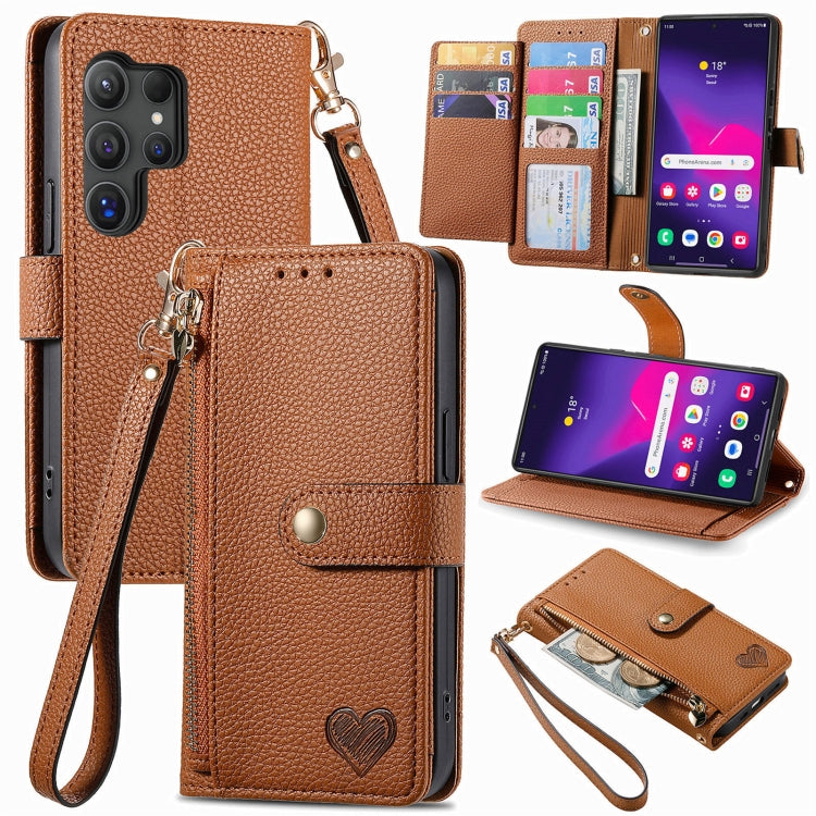Love Zipper Lanyard Leather Phone Case, For Samsung Galaxy A36 5G, For Samsung Galaxy S25 5G, For Samsung Galaxy S25+ 5G, For Samsung Galaxy S25 Ultra 5G