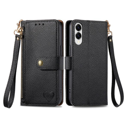 Love Zipper Lanyard Leather Phone Case, For Samsung Galaxy S25 Edge 5G, For Samsung Galaxy A36 5G, For Samsung Galaxy S25 5G, For Samsung Galaxy S25+ 5G