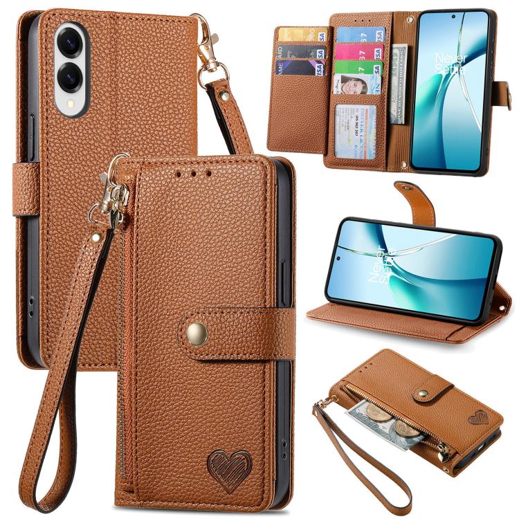 Love Zipper Lanyard Leather Phone Case, For Samsung Galaxy A57 5G, For Samsung Galaxy A37 5G, For Samsung Galaxy S25 Edge 5G, For Samsung Galaxy A56 5G