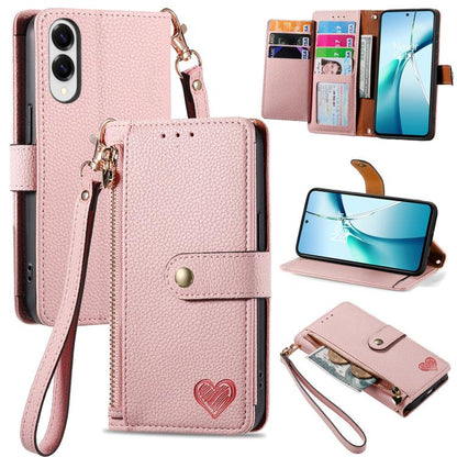 Love Zipper Lanyard Leather Phone Case, For Samsung Galaxy A57 5G, For Samsung Galaxy A37 5G, For Samsung Galaxy S25 Edge 5G, For Samsung Galaxy A56 5G