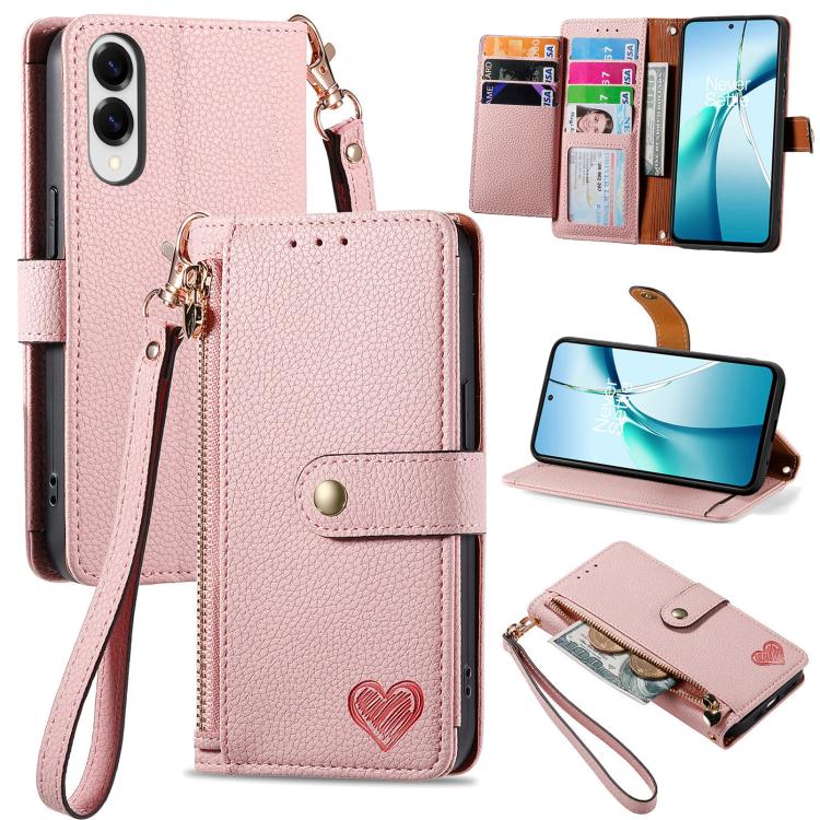 Love Zipper Lanyard Leather Phone Case, For Samsung Galaxy S25 Edge 5G, For Samsung Galaxy A36 5G, For Samsung Galaxy S25 5G, For Samsung Galaxy S25+ 5G