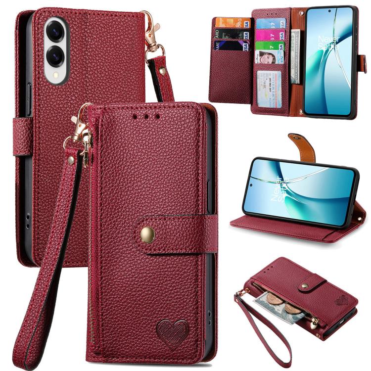 Love Zipper Lanyard Leather Phone Case, For Samsung Galaxy A57 5G, For Samsung Galaxy A37 5G, For Samsung Galaxy S25 Edge 5G, For Samsung Galaxy A56 5G