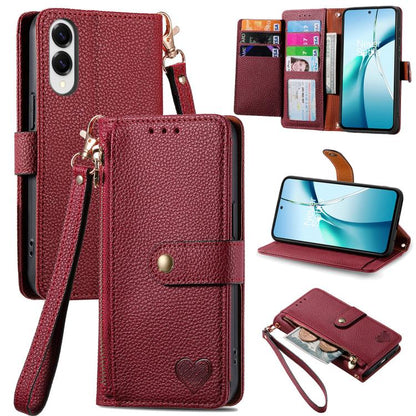 Love Zipper Lanyard Leather Phone Case, For Samsung Galaxy A57 5G, For Samsung Galaxy A37 5G, For Samsung Galaxy S25 Edge 5G, For Samsung Galaxy A56 5G