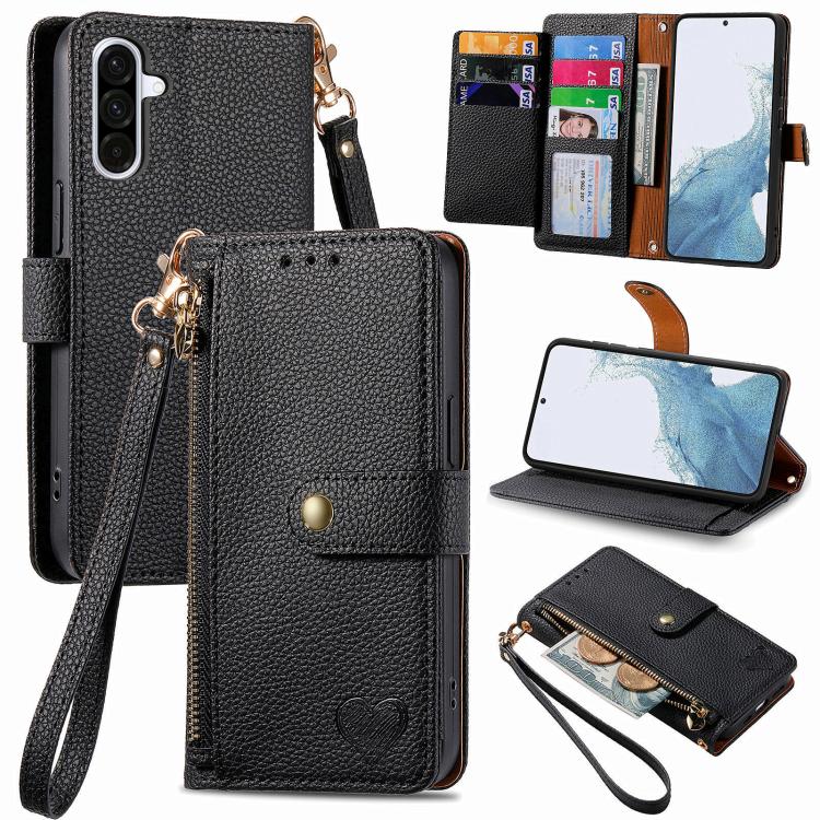 Love Zipper Lanyard Leather Phone Case, For Samsung Galaxy A57 5G, For Samsung Galaxy A37 5G, For Samsung Galaxy S25 Edge 5G, For Samsung Galaxy A56 5G