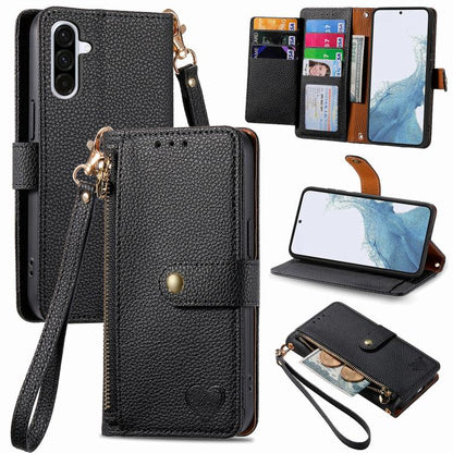 Love Zipper Lanyard Leather Phone Case, For Samsung Galaxy A57 5G, For Samsung Galaxy A37 5G, For Samsung Galaxy S25 Edge 5G, For Samsung Galaxy A56 5G