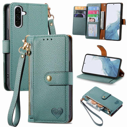 Love Zipper Lanyard Leather Phone Case, For Samsung Galaxy A57 5G, For Samsung Galaxy A37 5G, For Samsung Galaxy S25 Edge 5G, For Samsung Galaxy A56 5G