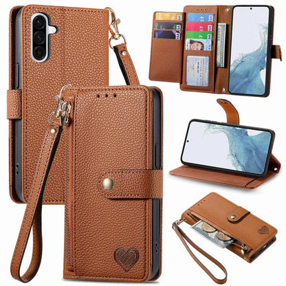Love Zipper Lanyard Leather Phone Case, For Samsung Galaxy A57 5G, For Samsung Galaxy A37 5G, For Samsung Galaxy S25 Edge 5G, For Samsung Galaxy A56 5G
