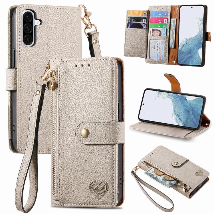 Love Zipper Lanyard Leather Phone Case, For Samsung Galaxy A57 5G, For Samsung Galaxy A37 5G, For Samsung Galaxy S25 Edge 5G, For Samsung Galaxy A56 5G